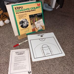 1990s NWT Bobby Knight basketball dry-erase strategy board (board,marker,eraser)